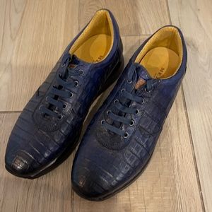 Mezlan Hannibal Blue Crocodile Casual Sneaker